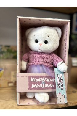 Игрушка Мышель в фиолетовом свитере и юбочке