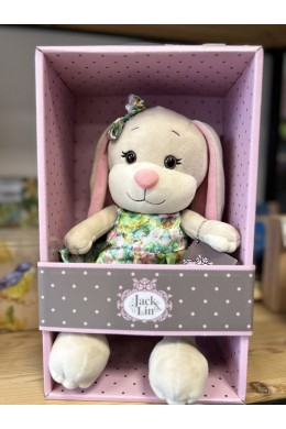 Игрушка Зайка Лин в летнем платье с цветами