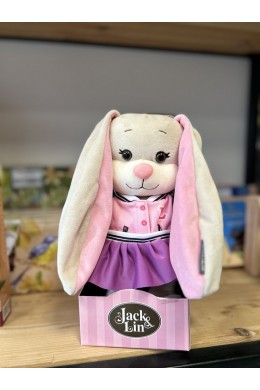 Игрушка Зайка Лин в бомбере с цветами и фиолетовой юбке