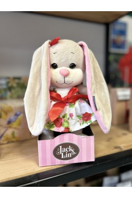 Игрушка Зайка Лин в летнем цветочном платье